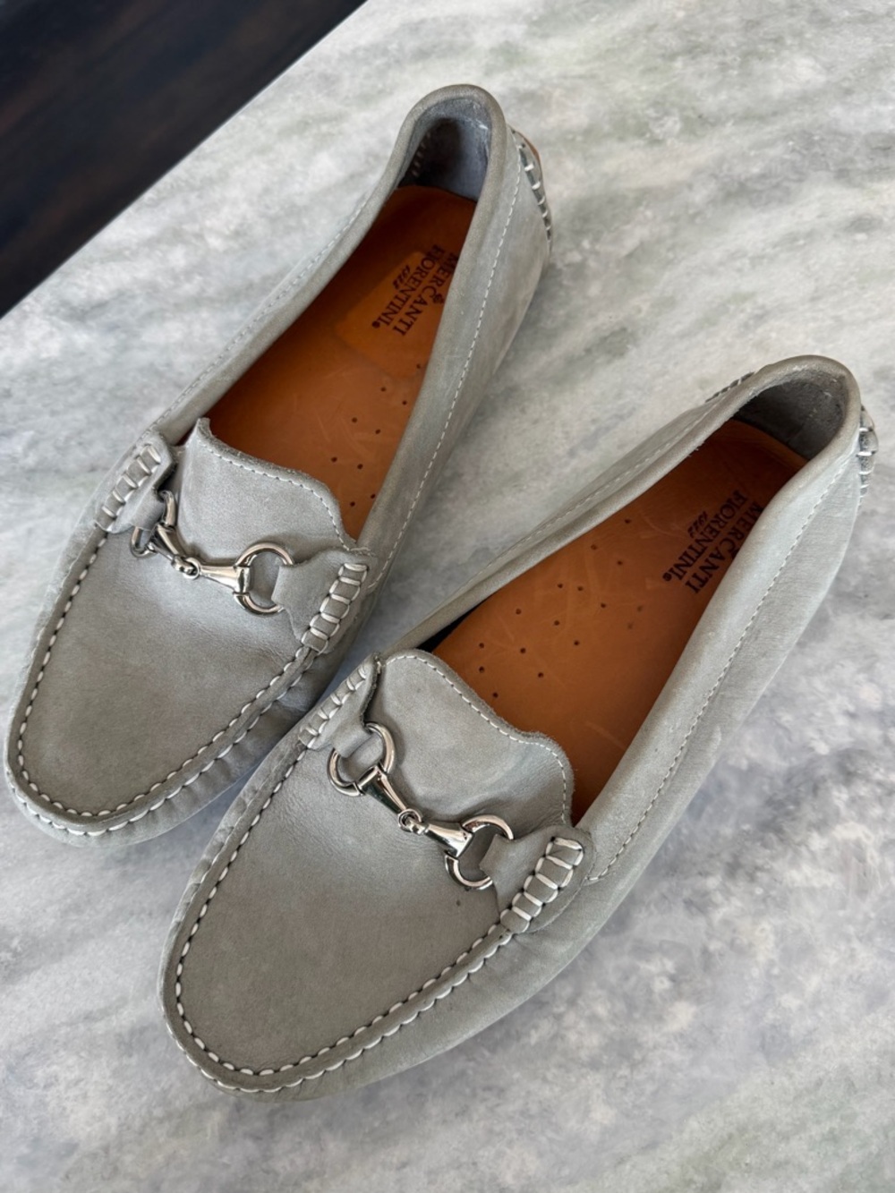 Mercanti Florentini gray suede horse bit loafers - Picture 2 of 5